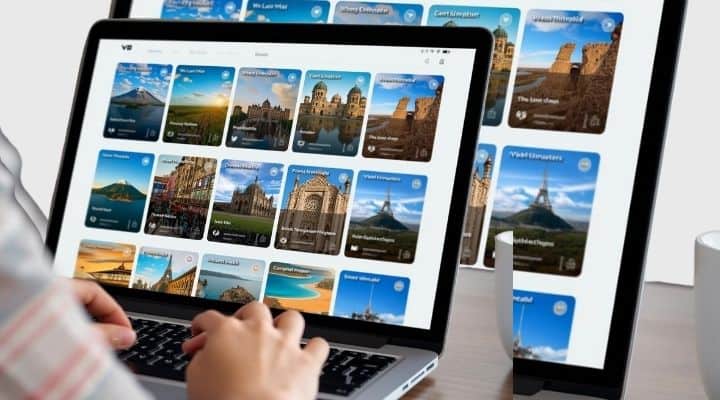 multiple destinations on a laptop